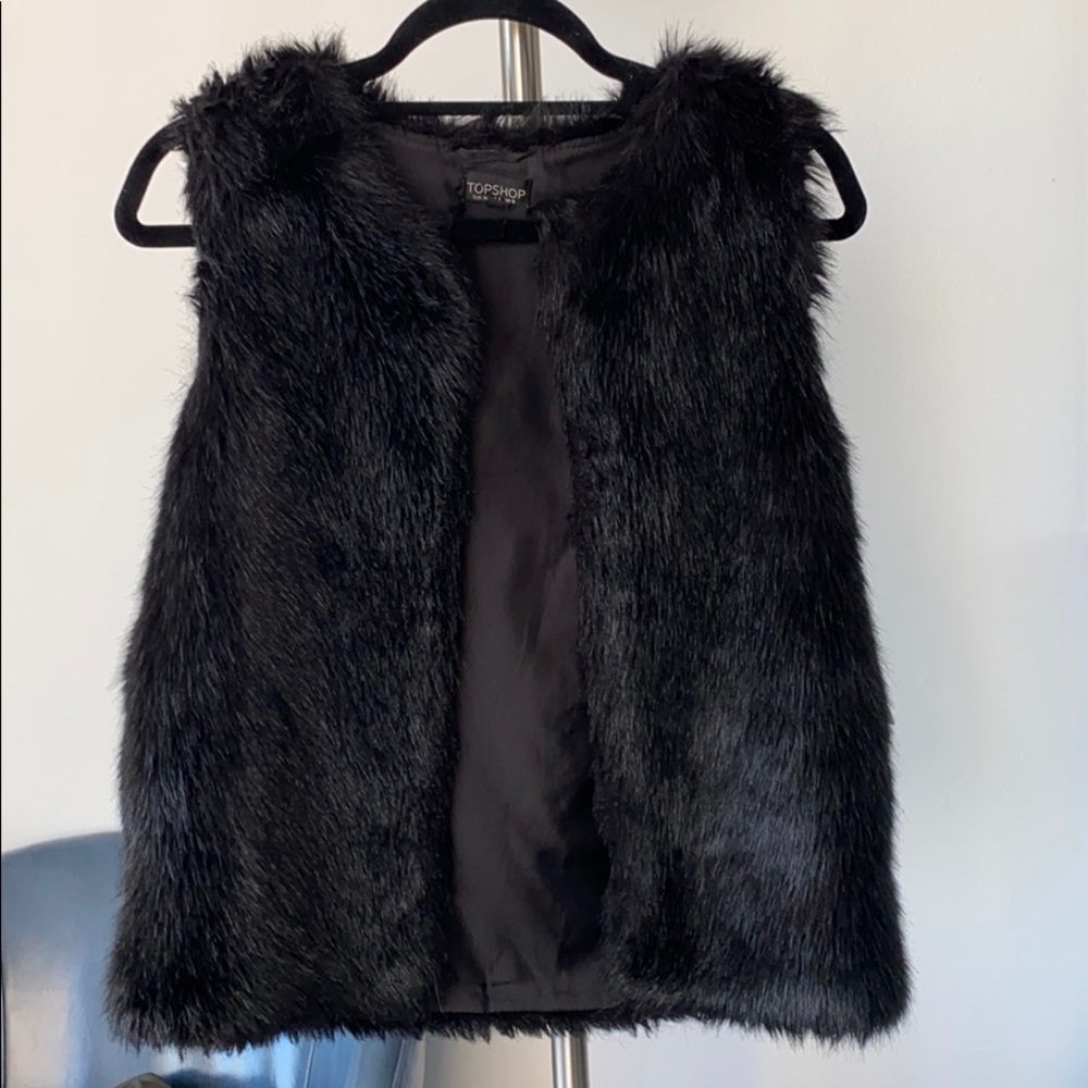 Nwot Topshop Fur Polyester Vest